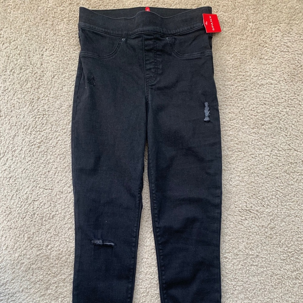 Spanx Distressed Denim Legging in vintage black